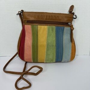 Fossil Multicolor Striped Crossbody Bag